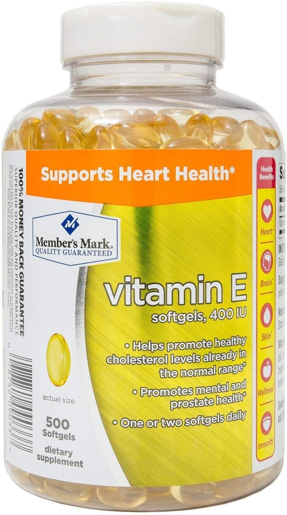 Member 's Mark Vitamin E 400 IU Dietní dodatek (500 Počet)
