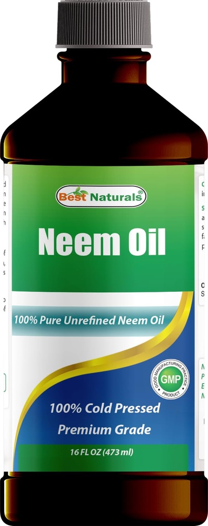 Nejlepší Naturals 100% čistý Neem Oil, 100% studená lisovaná a nerafinovaná - 16 OZ (1 lahvička)