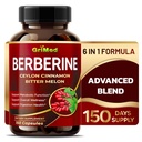GriMed Berberine dodatek 9,500mg s Ceylon Skořice Hořká Melon podporuje zdravý imunitní systém - Made in The USA