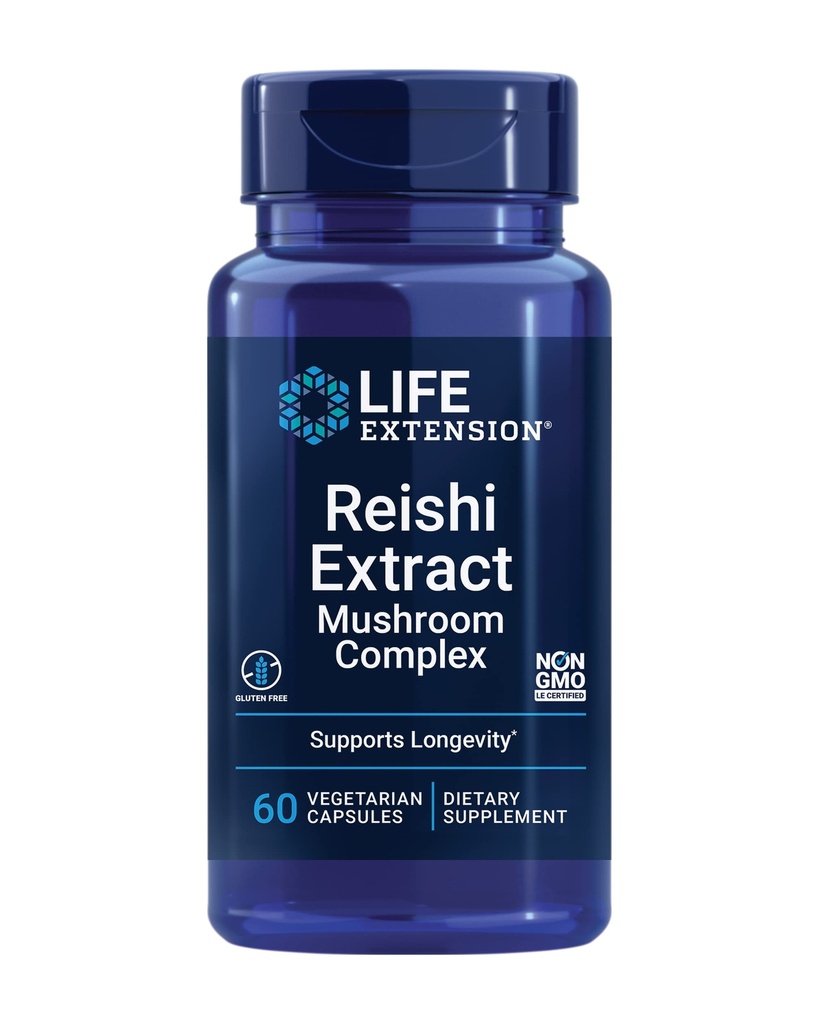 Life Extract Mushroom Complex - Houby Bylinný dodatek pro imunitní podporu - Ganoderma Lucidum Extract - Gluten- Free, Non- GMO, Vegetarian - 60 Kapsle