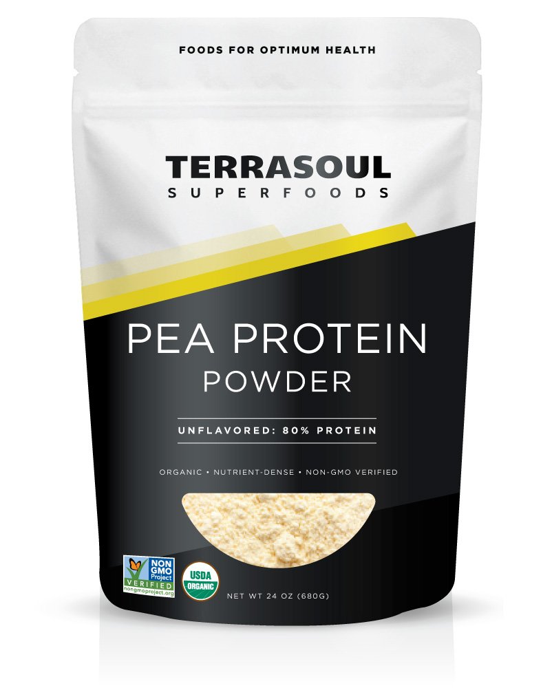 Terrasoul Superfoods Organic Pea Protein (Neochucený, hladká textura), 1,5 liber