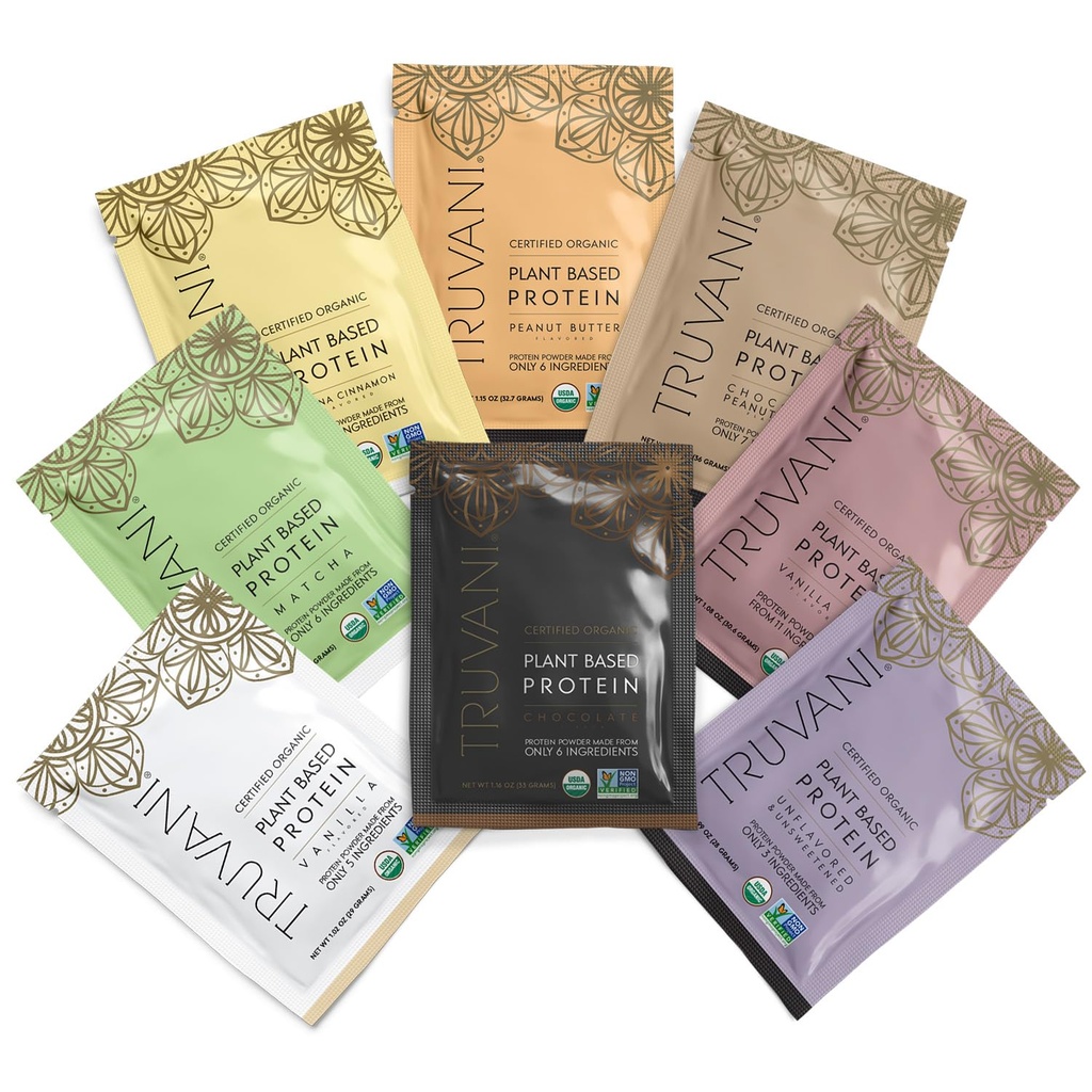 Truvani Vegan Pea Protein Powder 124; Vzorek Balení 124; 20g Organic Plant Based Protein 124; 8 Single Serving Packets Sw124; Keto Sw124; Gluten & Dairy Free Sw124; Low Carb Sw124; No Add Sugar