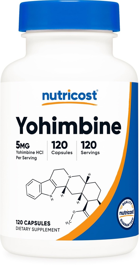 Nutricost Yohimbin HCl 5mg, 120 Kapsle - Gluten Free a Non- GMO