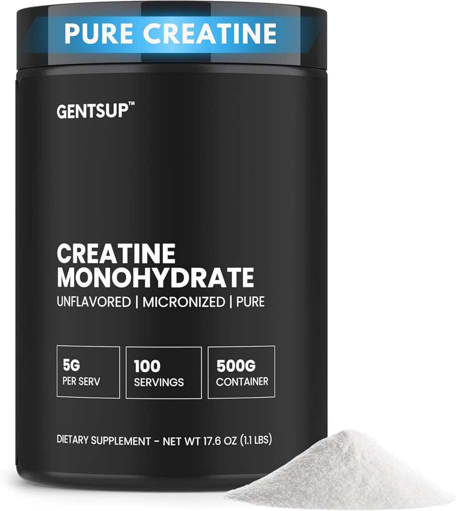 Kreapure Creapin Monohydrát Powder - Neochucený, 5000mg, 100 Služeb - Zvýšení svalové růstu, síla, výkon & Brain Health - Non- GMO, gluten- Free, HPLC Tested, NSF Certified