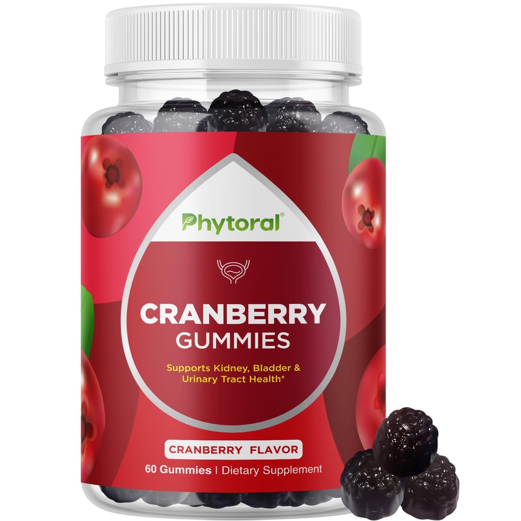 Fyzikální Extra Strength Cranberry Gummies pro ženy - Delicious Potenciální doplněk a muži močové měchýře Ledviny Trakt Zdraví Podpora Denní Vitamíny (30 Služení)