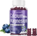 Vápník Magnesium Zinkové gumy & Vitamin D3, B6, B12, Imunita & Podpora zdraví kostí vápník Magnesium dodatek pro ženy muže, Sugar- zdarma Vegan Borůvkové Ochucené 90 Počítání