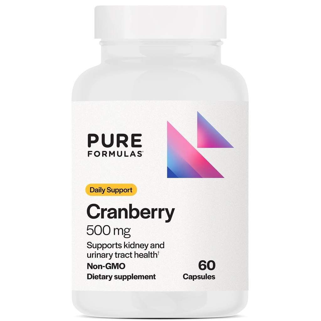 Purefilmas Cranberry 500 mg - Podporuje zdraví ledvin a močových cest - Antioxidační dodatek pro imunitní ochranu a buněčné zdraví - Brusinkové pilulky pro ženy a muže - Non- GMO - 60 Kapsle