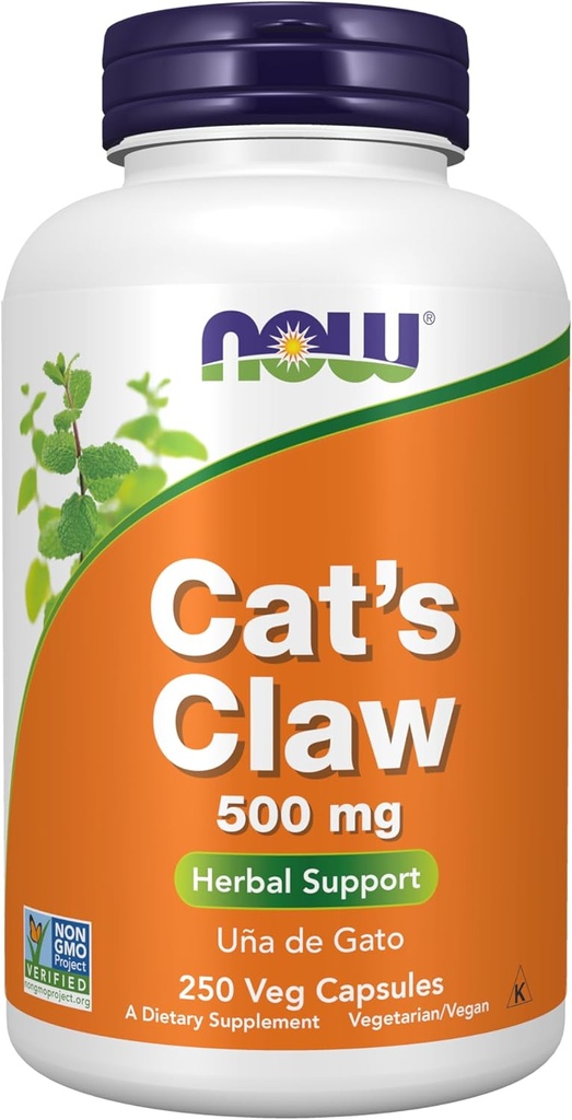 Nyní doplňky, Kočičí dráp 500 mg, Non- GMO projekt ověřen, Bylinný dodatek, 250 Počet (balení po 1)