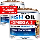 (2 Pack) Omega 3 Rybí olej pro psy - 170 Žvýkačky - Omega 3 pro psy - Suchá a ltchy kůže Relief Treatment - Alergie Support Dog Anti Shedding Treats - Losos - Chicken Flavor