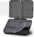 AUVON Daily Pill Organizátor Fit s kabelkou nebo kabelkou, Kompaktní cestovní Pill Box pouzdro s Slim skládací design a dlouhotrvající závěsy držet vitamín, rybí olej, dodatek nebo šperky (Black)