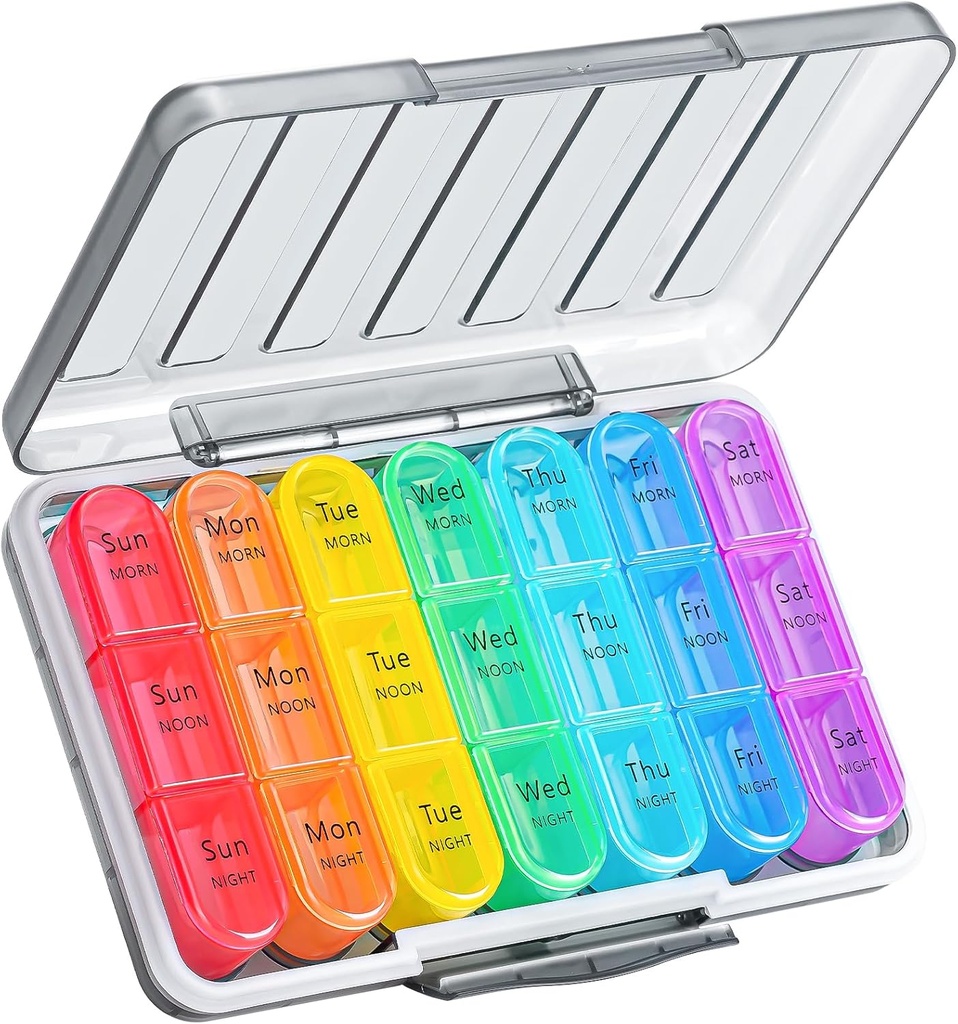Zoksi Moisture- Proof Pill Organizer 3 krát denně, Sealed Weekly Pill Box 7 Day, Large Daily Pill Box Organizátor, Travel Medicine Organizátor, Přenosný Pill Kontejner s 21 Compartments to Hold Meds