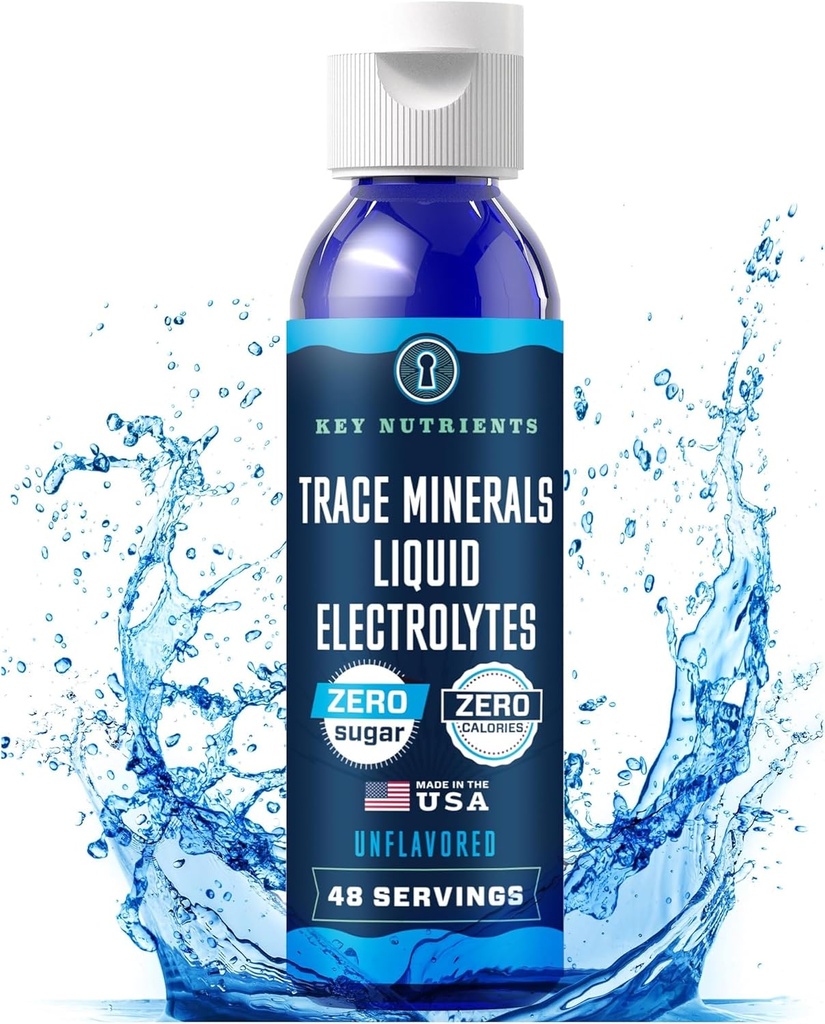 KEY NUTRIENTS Stopy Minerály Tekuté elektrolyty pro Hydratační Recovery 4oz - Elektrolytové kapky, Elektrolytová voda, Keto Electrolyty - Minerální kapky pro pitnou vodu