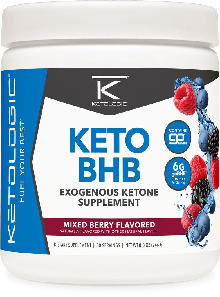 Ketologické Keto BHB (smíšený Berry Flavor) 30 Servings - Exogenní Keton dodatek s gobHB, Beta- Hydroxybutyrát Soli