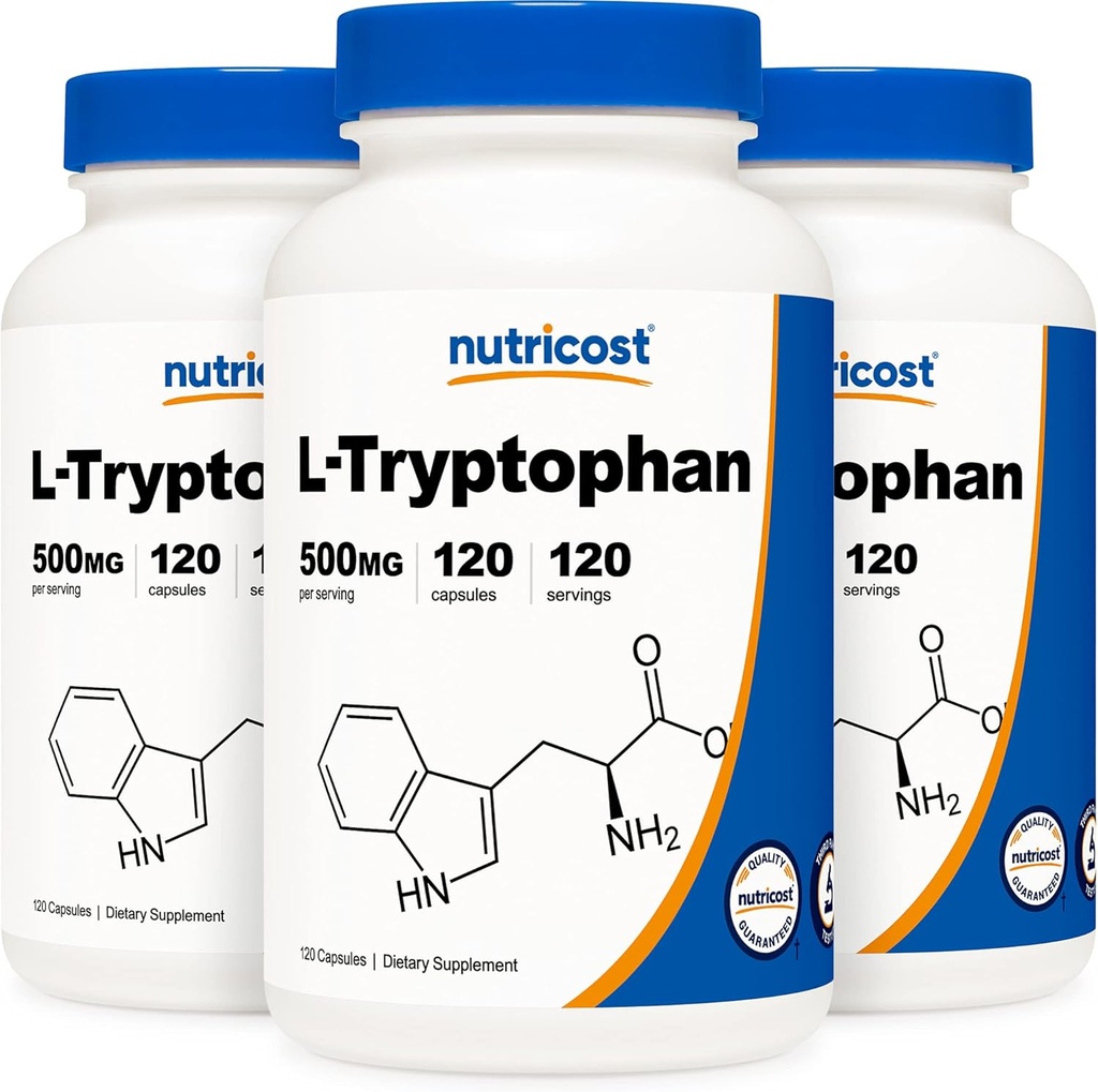 Nutricost L- tryptofanum 500mg, 120 tobolek (3 lahvičky)