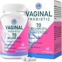 Vaginální probiotika, PH Balance pro ženy, 70 miliard CFU Womens Probiotika pro vaginální zdraví, Močový, Kontrola zápachu, Flor, Ph Balance & Hormon, s Prebiotic & D- Mannose - Stabilní, 60 Caps