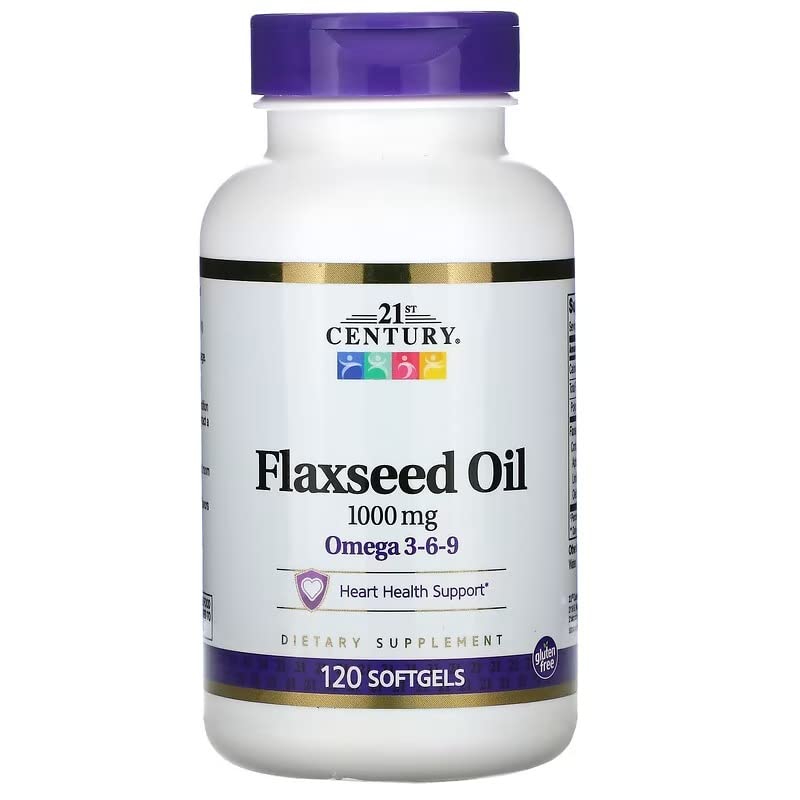21. století Flaxseed Oil 1000mg Softgels 120 Počet (3 balení)