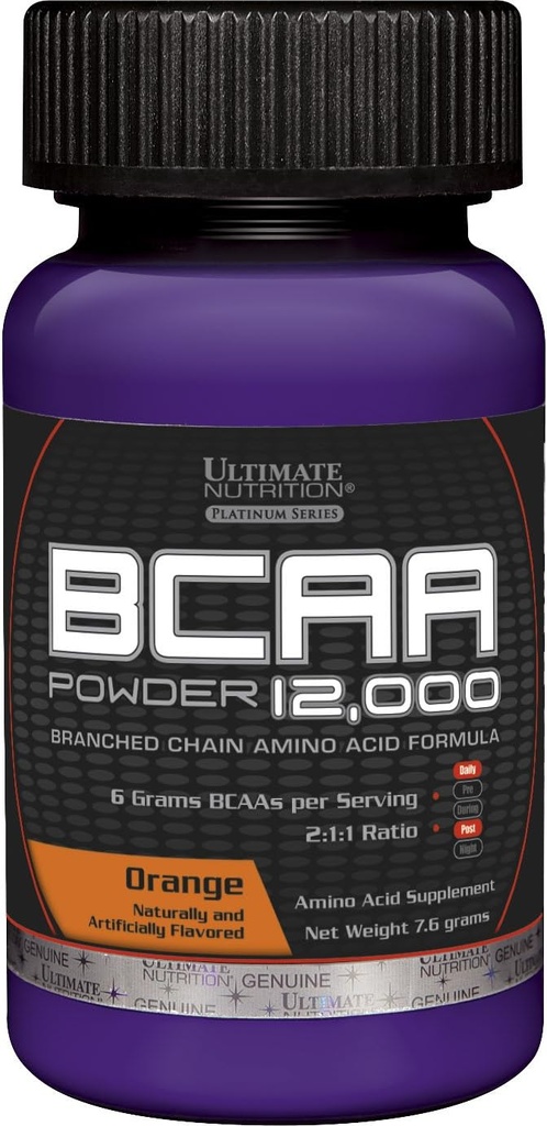 Ultimate Nutrition Ochucené BCAA 12,000mg Branched Chain Amino Acid Supplemente Powder, Orange, Single Serving