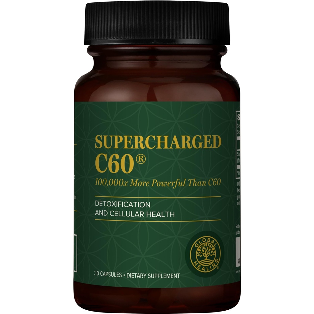 Globální léčebné centrum supernabité C60 - Micro- Activated Carbon Fulleren w / Organic MCT Powder, 10 krát výkonnější než pravidelné C60 doplňky - Pomáhá detoxikaci, stárnutí (30 kapslí)