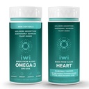 Iwi Omega33 Minis & Heart Omega33 Bundle, 30 Servings, Vegan Plant- Based Algae Omega 3, Krill & Fish Oil Alternative, No Fishy After taste