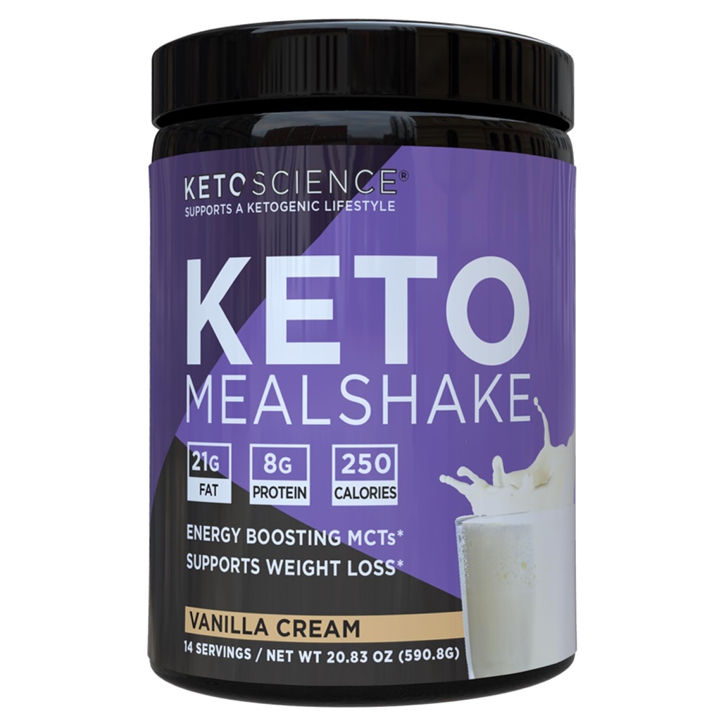 Keto Science Ketogenic Meal Shake Vanilla Dietní dodatek, bohatý na MCTs a protein, Balený s kolagen, vitamíny a minerály, Keto a Paleo Friendly, Váha Ztráta, (14 porcí), 20.49 Oz
