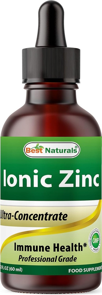 Nejlepší Naturals Ionic Liquid Zinek - Imunitní podpora - Vysoká biologická dostupnost - Skleněné lahve 2 OZ (60ml)