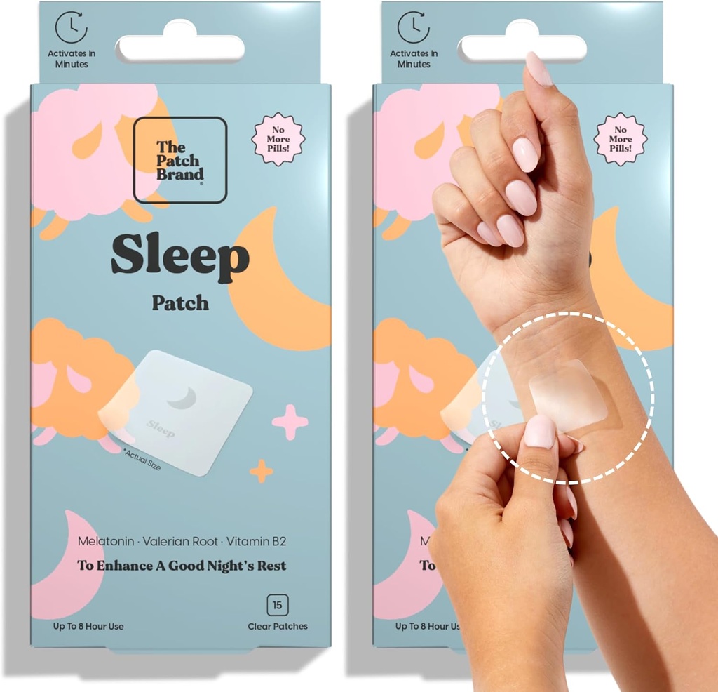 Patch Brand Sleep Záplaty 124; Podpora Restful Sleep s melatonin, Valerian Root & B6 OR 124; Všechny přírodní vitamíny & Mineral Patch rostlin na základě a krutost Free Water Resistant Záplaty, které poslední celou noc