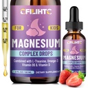 Děti Magnesium Liquid Drops- Magnesium Glycinát Liquid for Kids Supplement- w / L-theanin, Omega33, Vitamin B6, D3 - for Sleep, Relaxation, Brain, Bones - 2 Fl Oz Children 's Calm, Strawberry Flavor