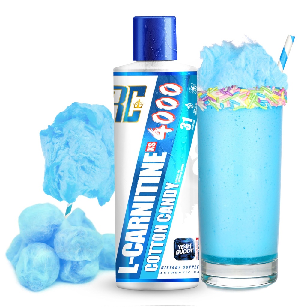 Ronnie Coleman Signature Series L Carnitin XS 4000 Liquid, Stimulant Free, Cukr zdarma, Nulové sacharidy, Lean Svalová síla podpora pro muže a ženy, 16 Oz (16 oz, Cotton Candy (4000))