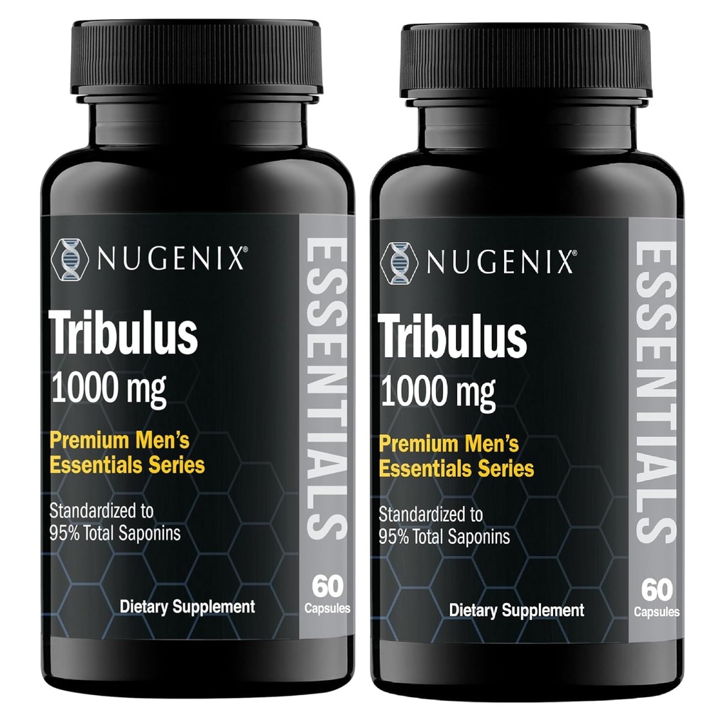 Nugenix Essentials Tribulus Terrestris pro muže Extract - 95% Total Saponins, 1000mg High Potency, Extra Strength, 120 Count