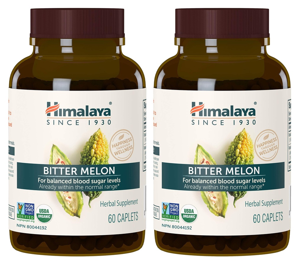 Himalaya Organic Bitter Melon - Podpora metabolismu bylin - USDA Organic, Non- GMO, Vegan, Gluten Free, Additive Free, 660 mg, 60 kaplet (balení po 2)