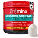 Mino Creatin Complex pro růst svalů. Mikronizovaný monohydrát kreatininu a hydrochlorid kreatininu s adaptogeny. Perfektní stvoření pro ženy a muže. Osvěžující Zero Carb Lemon-Lime, 40 Služeb