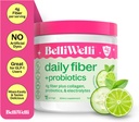 Belli Welli Fiber dodatek pro ženy a muže - Premium Daily Fiber Powder from Organic Acacia with Added Collagen, Electrolytes & Probiotics - No Bloat, Zácpa & Gut Health Support (Cucumber)