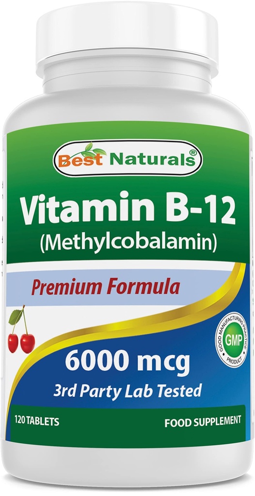 Nejlepší Naturals Vitamin B12 6000 mcg 120 Tablet