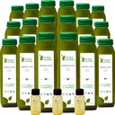 Celery Juice Cleanse by Raw Fountain, Všechny přírodní syrové, Studené lisované šťávy, Morning Detox Cleanse, 30 Lahve 12oz, 5 Bonus Ginger Shots