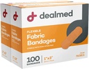 Dealmed Sterilní Flexible Fabric Adhesive Obvazy - 1x3 Inch - 100 / Box - 2 Boxy - Dýchací první pomoc Strip Pack - Měkké Stretch Wound Patch for Medical, Emergency Kits & Clinic