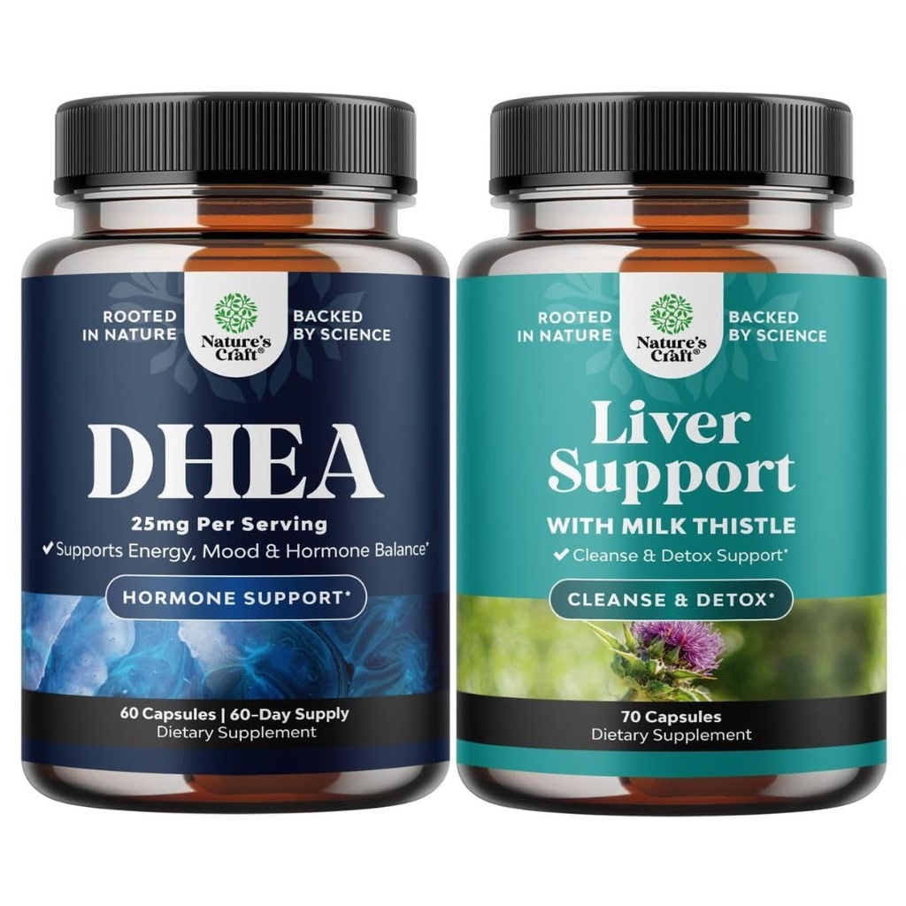 Svazek DHEA dodatek pro ženy a muže - Čisté DHEA 25mg pro rovnováhu hormonů - Dehydroepiandrosteron a vyčištění jater Detox & Opravy - Doplněk k mléku pro stravu a imunitní zdraví