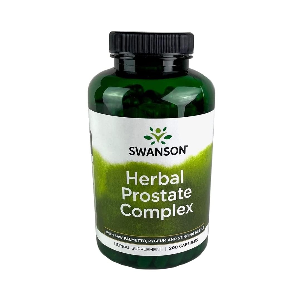 Swanson Herbal Prostate Complex - Pánské doplňky - Funkce Pygeum, Saw Palmetto & StringNettle - (200 Kapsle)