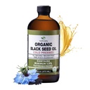HalalEveryday Organic Black Seed Oil - USDA Certified, Cold Pressed Glass Bottle 16oz - Více než 1,5% Thymoquinone Turkey Black Cumin Nigella Sativa Non- GMO 100% čistý Blackseed Oil