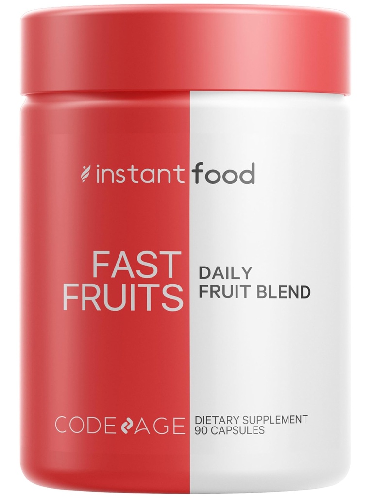 Codeage Instant Food Fast Fruits, Over 15 Fruits Powders Ekvivalentní All- in- One, Vegan Daily Whole Food Vitamins - Berries, Antioxidant Polyfenols & Bioflavonoid Multivitamin, Non- GMO, 90 Kapsle