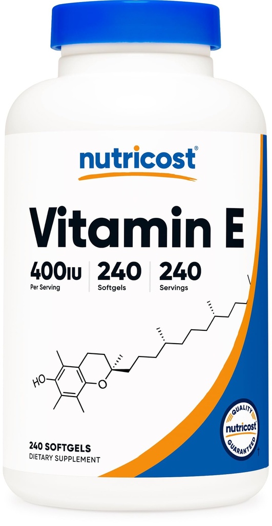 Nutricost Vitamin E 400 IU, 240 Softgel Kapsle - Gluten Free, Non- GMO