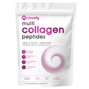 Multi Collagen Peptides Powder, 16 Oz (41 Servings) - dodatek k proteinům, typ I, II, III, V, X s hyaluronickou kyselinou, vitamín C a biotin, bez příchutí, snadno míchá v nápojích