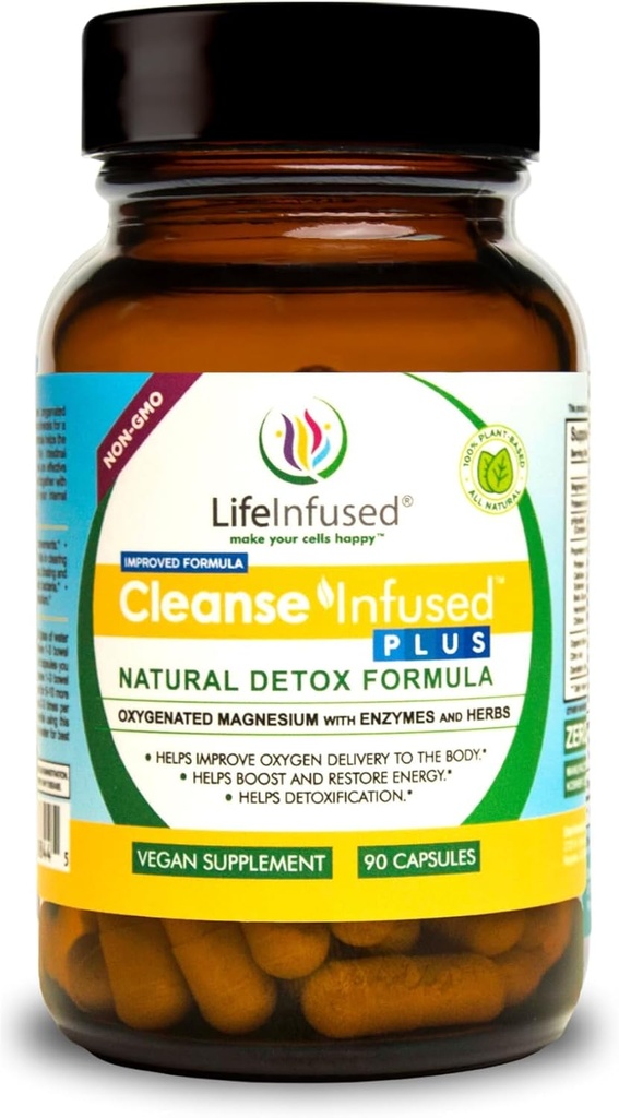 Life Infused Clearse Infused Plus - Premium přírodní colon Cleanser s kyslíkem hořčík, Byliny, a Enzymy, pomáhá zmírnit zácpu jemně, detoxikuje krev, kolon, játra a ledviny (90 Caps)