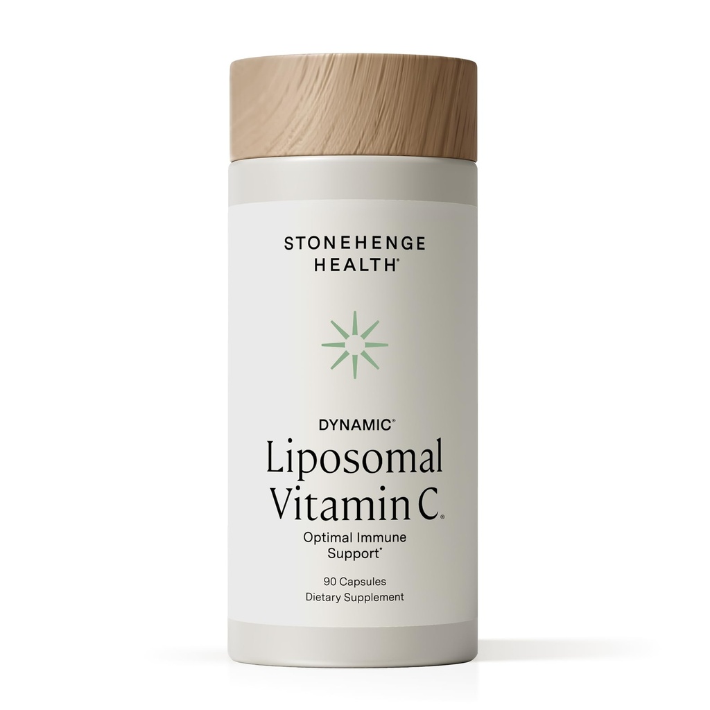 Stonehenge Zdraví Dynamic Liposomální vitamin C 1500mg - 90 Kapsle - Pokročilý vzorec - Fosfolipidy získané z Non- GMO slunečnice, podporuje zdravý imunitní systém, kolagen syntézy a zdraví mozku