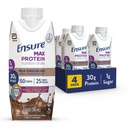 Zajistěte Max Protein Chocolate Nutrition Shake 124; 30g Protein, 1g Cukr, 4g Fiber Blend 124; 4 balení