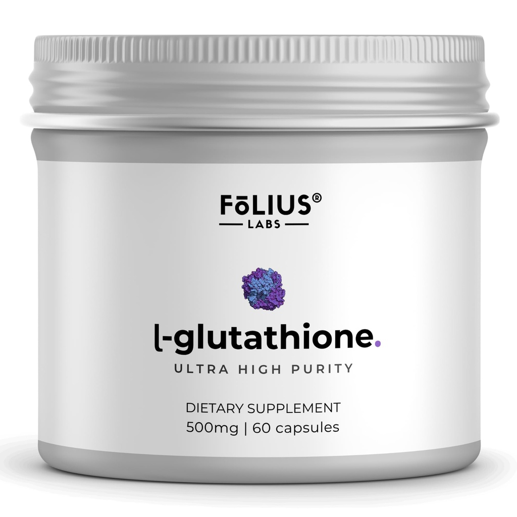 Ultra vysoká síla L- Glutathione 98% dodatek pro zářivou pleť - Kolagenové doplňky pro ženy a muže - 500mg Koncentrovaný vzorec, snížený L- Glutathione dodatek - 60 Kapsle