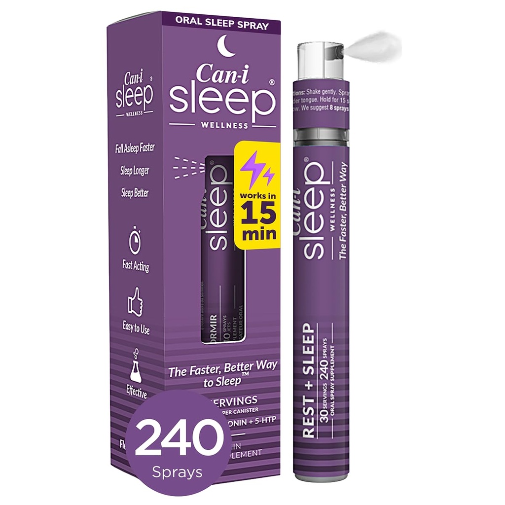 Rychlý spánek Spray s melatonin, GABA & 5-HTP - Přírodní ústní spánková pomoc k pádu spánku rychle & Wake Refreshed - Can- i spánková pomoc pro dospělé - 30 Služeb