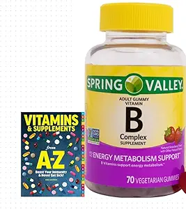 Jarní údolí Vitamin B Komplexní dodatek Dospělí vegetariánské gumy, 70 Počet + Lepší průvodce Vitamíny doplňky
