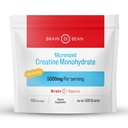 Brain Bean 500mg Neochucený mikronizovaný kreatin Monohydrát prášek pomáhá zvýšit energii pro zdraví mozku - Non- GMO, gluten- Free Creatin Powder podporuje svalové zdraví (Made in USA)