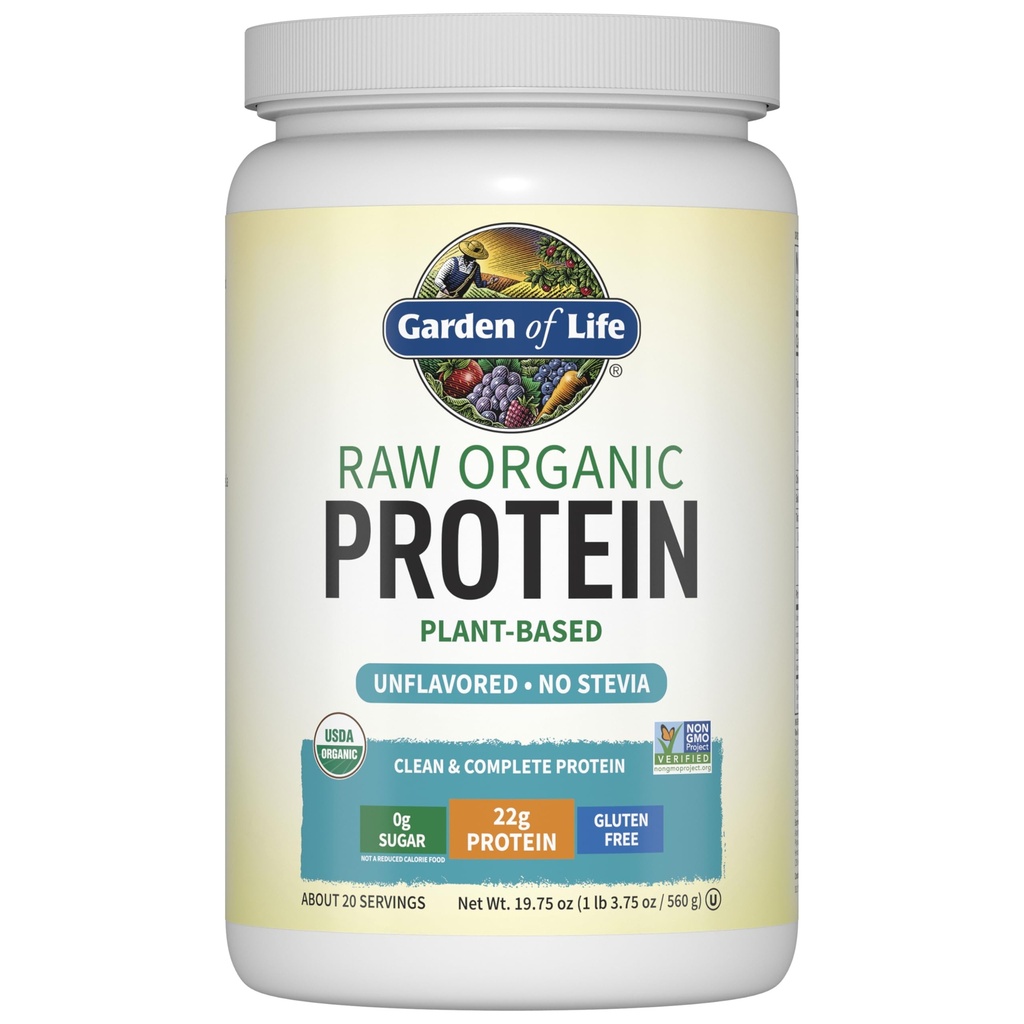 Zahrada života Organic Vegan Protein Powder, Plant Based & BCAA, Organic Protein Powder with Probiotics & Enzymes, Non- GMO, Gluten- Free Lactosa Free 1.2 LB