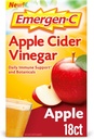 Emergen-C jablečný ocet vitamin C Fizzy Drink Mix, dodatek stravy pro imunitní podporu, Apple - 18 Počet